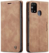CaseMe Book Case - Samsung Galaxy M31 Hoesje - Bruin