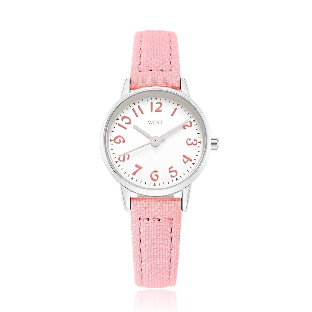 West Watch - model Rose - analoog kinder- tiener horloge - Ø 23 mm - roze-zilver