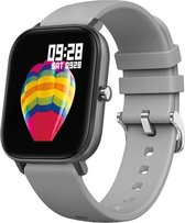 Smartwatch Grijs - Stappenteller Grijs - Fitness horloge voor dames en heren  - Meetapparatuur - Sportfuncties - Met App - Sporthorloge Grijs