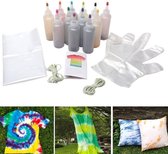 12 Kleuren Tie Dye Kit, Complete Tie Dye Set van 12 kleuren, Leuk voor een Kinderfeestje