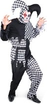 Karnival Costumes Horror Harlekijn Joker Kostuum Halloween Kostuum Heren Halloween Kostuum Volwassenen Carnavalskleding Heren Carnaval - Polyester - Maat L - 4-Delig Broek/Top/Sjaal/Hoed