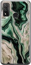 Huawei P Smart 2020 hoesje siliconen - Groen marmer / Marble | Huawei P Smart (2020) case | groen | TPU backcover transparant