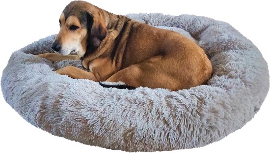 Tigerfield hondenmand 100cm – Kattenmand – Grijs - Donut – Pluche  -Donutmand – Rond –... | bol.com