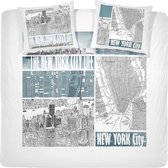 Hoogwaardige Percaline Katoen Lits-jumeaux Dekbedovertrek New York City | 240x200/220 | Zacht En Soepel | Topkwaliteit
