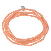 Melady Halsketting Dames 2mmx1m Oranje Glas Ketting Dames Kralenketting