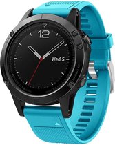 Siliconen Smartwatch bandje - Geschikt voor  Garmin Fenix 5 / 6 siliconen bandje - lichtblauw - Horlogeband / Polsband / Armband