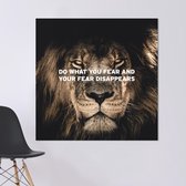 Canvas Schilderij - Motivatie Quote Leeuw V - 60 x 60 cm - PosterGuru