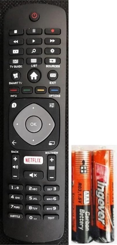 Vervangende afstandsbediening Philips voor alle Philips smart tv's met  Netflix toets - | bol.com