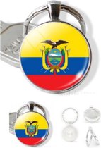 Akyol - Sleutelhanger Ecuador - Vlag- Land - Zuid-Amerika - geschenk – gift – cadeau – kado – verjaardag – verassing – feestdag – versiering – Spaans - Quito - San Rafael Falls - M