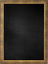 Zwart Krijtbord met Polystyrene Lijst - Groen / Goud - 59 x 79 cm - Lijstbreedte: 45 mm - Tweekleurig