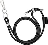 Moodadventures | Keycord XL Zwart | Lanyard | Stevig Nylon | Verstelbaar |177.4 cm. | Sleutels en Telefoon