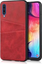 Card Case voor Samsung Galaxy A50 | PU Leren Back Cover | Luxe Telefoonhoesje | Pasjeshouder | Rood