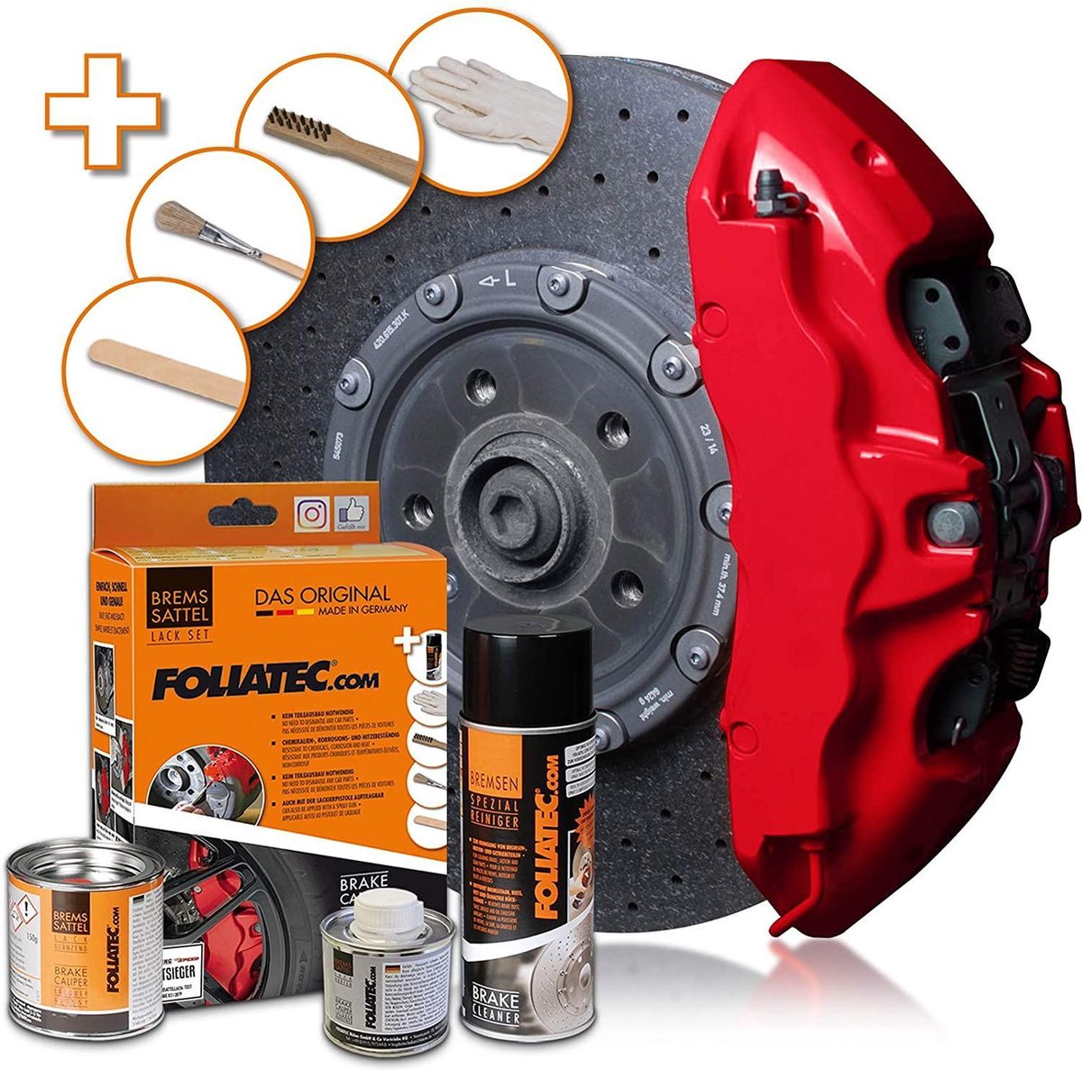 Foliatec Remklauwverfset Racing Rosso Rood 7-delig