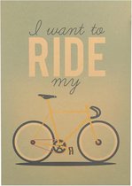 I Want To Ride My Bike Retro Vintage Poster 51x36cm Mooie Zachte Kleuren