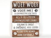 Tekstbord Woef Woef - Honden - Cadeau - Wandbord