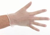Wegwerp handschoenen vinyl naturel handschoenen - gepoederd - LARGE- Wit