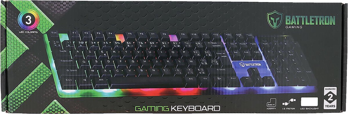 Voortdurende plak Nageslacht Battletron toetsenbord - Gaming Keyboard - Met RGB Led verlichting - AZERTY  | bol.com