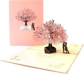 3D Valentijnskaart/uitnodiging/ liefdkaart Sakura boom Hayao Miyazaki