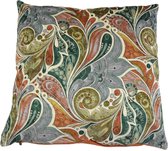 Sierkussen - Fluweel Paisley Garden Steel - Multicolor - 50 Cm X 50 Cm