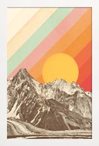 JUNIQE - Poster in houten lijst Mountainscape -30x45 /Kleurrijk