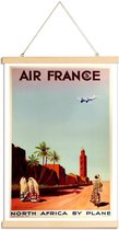 JUNIQE - Posterhanger Vintage Afrika Air France -20x30 /Blauw & Bruin