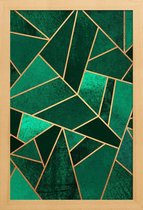 JUNIQE - Poster met houten lijst Smaragd en koper -30x45 /Kleurrijk