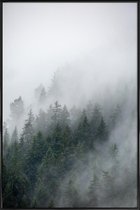 JUNIQE - Poster in kunststof lijst Foggy Morning 2 -40x60 /Blauw & Wit