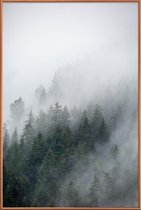 JUNIQE - Poster met kunststof lijst Foggy Morning 2 -30x45 /Blauw &