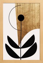 JUNIQE - Poster met houten lijst Nara Nero -13x18 /Zwart