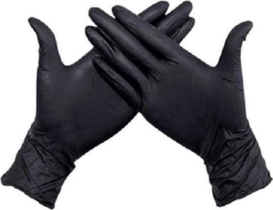 Wegwerp handschoenen - Nitril handschoenen - Poedervrij - zwart - maat S - 100 stuks - Felicia