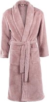 Luxe badjas - unisex - S/M - Roze - Pluche - Extra Zacht