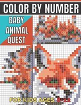 Baby animal quest color by number for kids ages 8-12