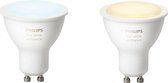 Pragmi Pollon Pro - Inbouw Rond - Mat Wit - Verdiept - Ø82mm - Philips Hue - LED Spot Set GU10 - White Ambiance - Bluetooth