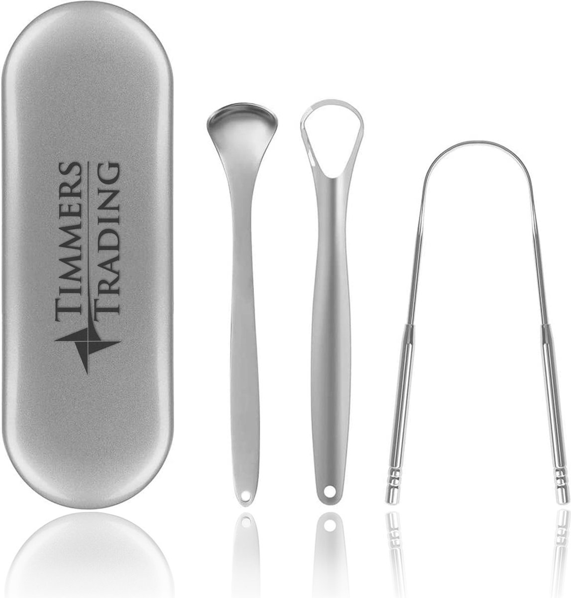 Timmers Trading Tongschraper 1+1 gratis – Duurzaam RVS – Complete Set voor Mondverzorging – Tung Brush