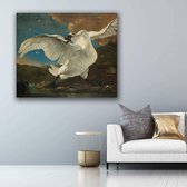 KEK Original - Oude Meesters - De bedreigde Zwaan - wanddecoratie - 160 x 130 cm - muurdecoratie - Dibond 3mm -  schilderij