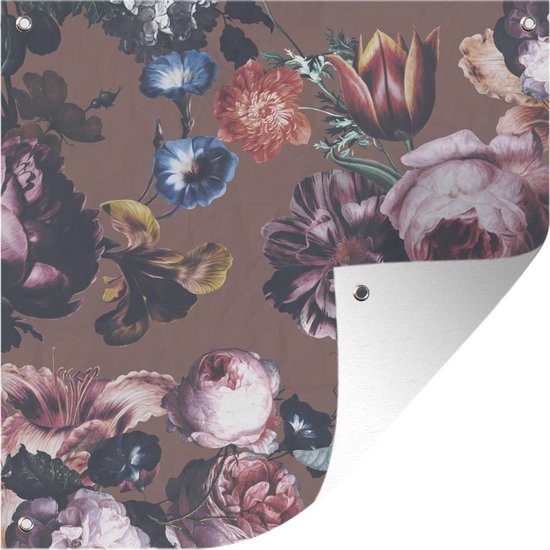 Posters de jardin Fleurs - Jardin - Rose - 50x50 cm - Toile de jardin - Affiche extérieure