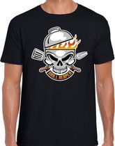 Grill reaper t-shirt zwart - barbecue cadeau shirt voor heren - verjaardag / vaderdag kado M