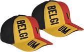 4x stuks belgische supporters cap/pet - Landen vlaggen feestartikelen voor de echte fans