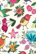 Address Book: For Contacts, Addresses, Phone, Email, Note, Emergency Contacts, Alphabetical Index With Animal Floral Leaves Seamless