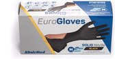 Eurogloves solid nitrile black maat L 100 st. Extra sterke zwarte nitril handschoen - EN 374 - EN 420 - EN 455 - Nitril - Black - handschoen - gloves