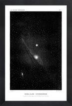 JUNIQE - Poster met houten lijst Le Monde Physique -13x18 /Zwart