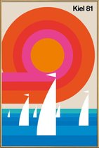 JUNIQE - Poster met kunststof lijst Vintage Kiel 81 -30x45 /Kleurrijk