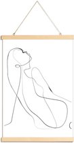 JUNIQE - Posterhanger Kroki -30x45 /Wit & Zwart