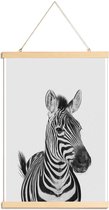 JUNIQE - Posterhanger Zebra Classic -40x60 /Wit & Zwart