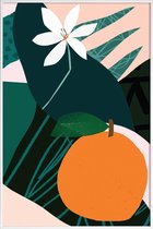 JUNIQE - Poster in kunststof lijst Orange -30x45 /Groen & Oranje