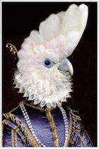 JUNIQE - Poster met kunststof lijst Lady Kaka -13x18 /Wit & Zwart