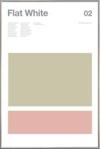 JUNIQE - Poster met kunststof lijst Flat white - minimalistisch -40x60