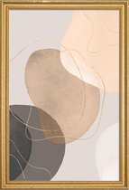 JUNIQE - Poster met houten lijst Graphic 20802 -20x30 /Bruin & Grijs