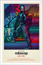 JUNIQE - Poster met kunststof lijst Robocop popart -13x18 /Kleurrijk