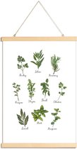 JUNIQE - Posterhanger Herbs Collection -30x45 /Groen & Wit